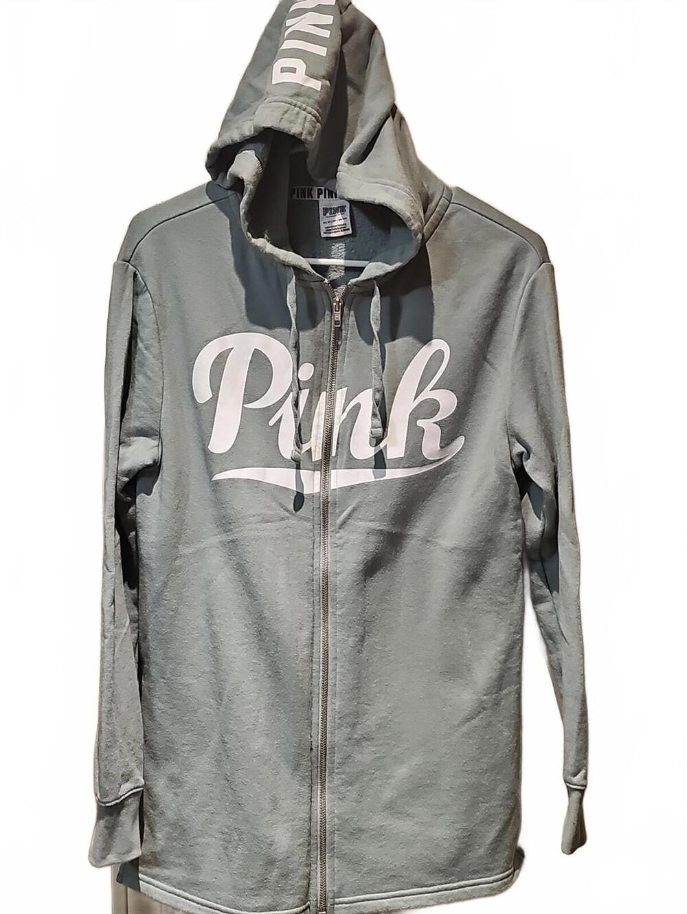 Victoria's Secret PINK Side Slit Full Zip Hoodie Sweatshirt ~ Size XSmall